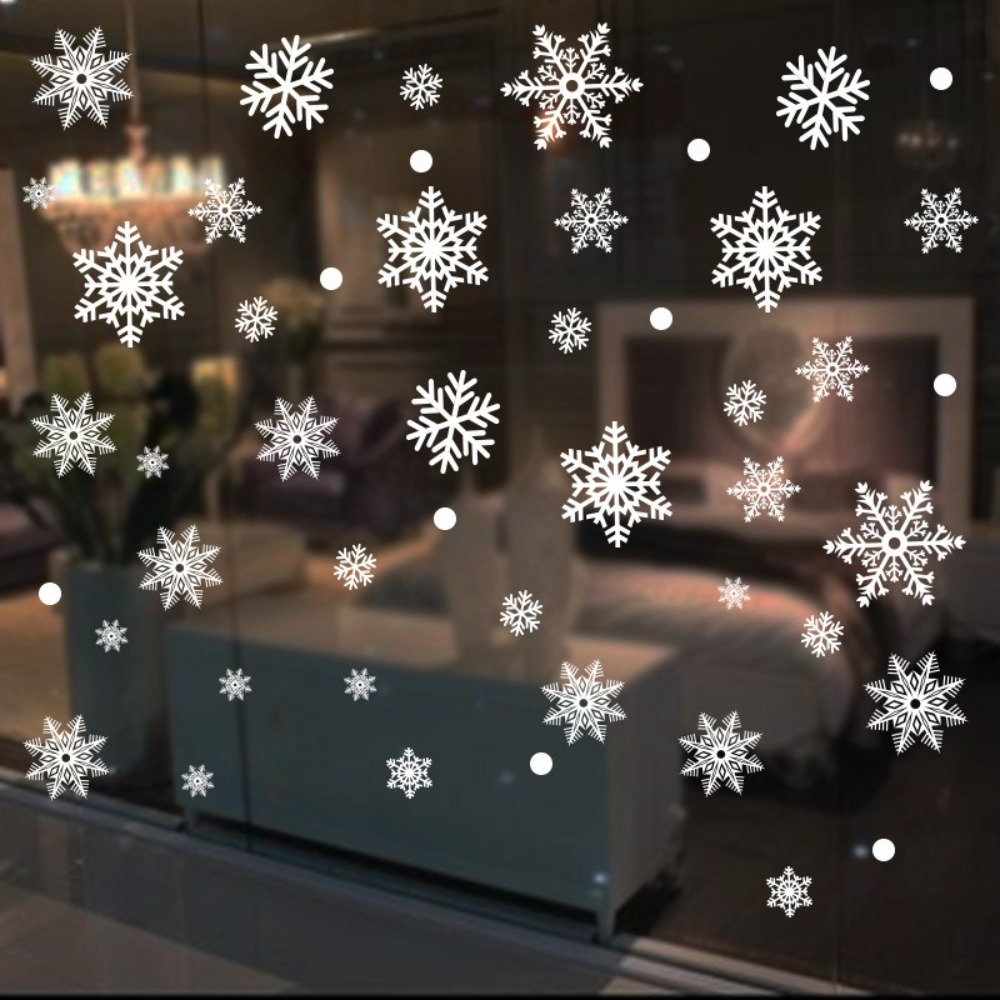 Snowflake Window Decal - 30 pçs pvc flocos de neve