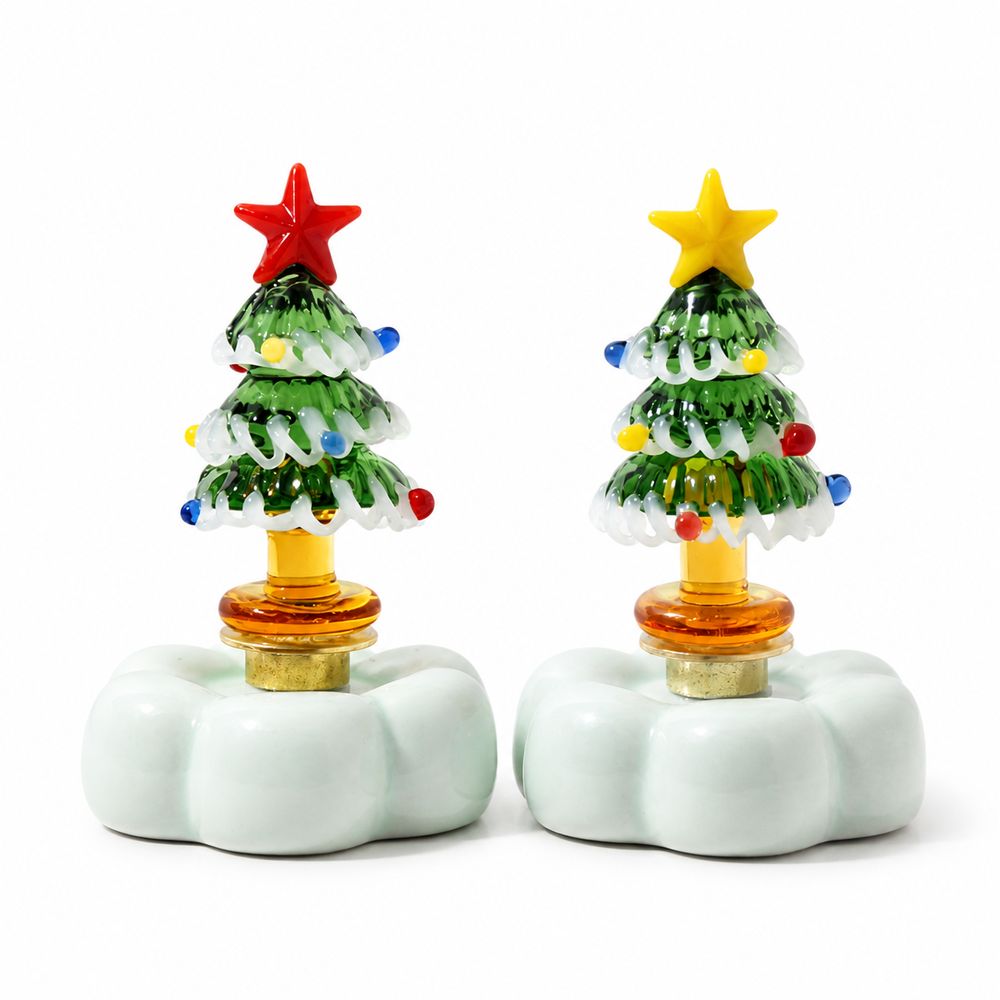 Star Tree Topper - Figurinha de Estrela de Vidro Sólido