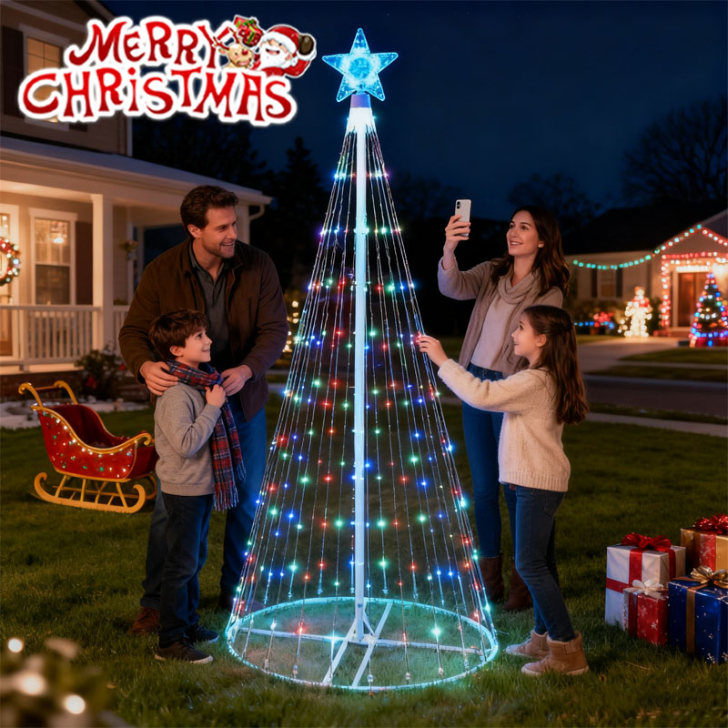 Star Tree Topper - Luzes de corda cascata led movidas