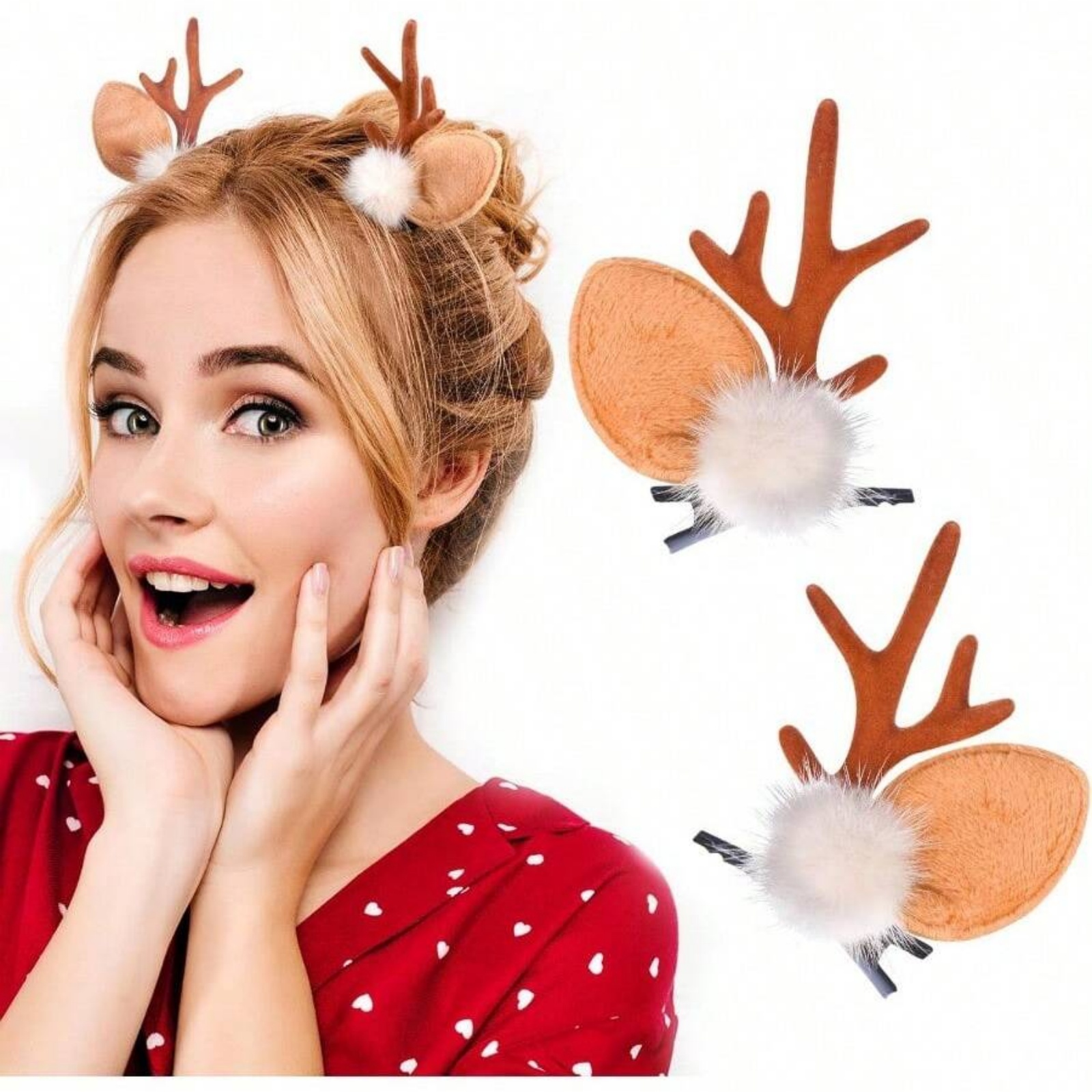 Reindeer Antlers Headband - 2 pçs natal chifres de rena