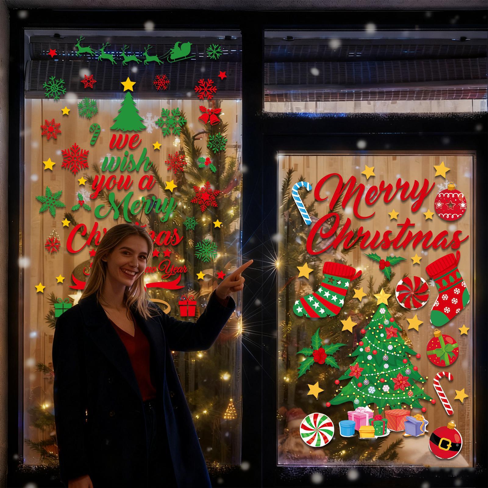 Snowflake Window Decal - 3 peças adesivos de parede de