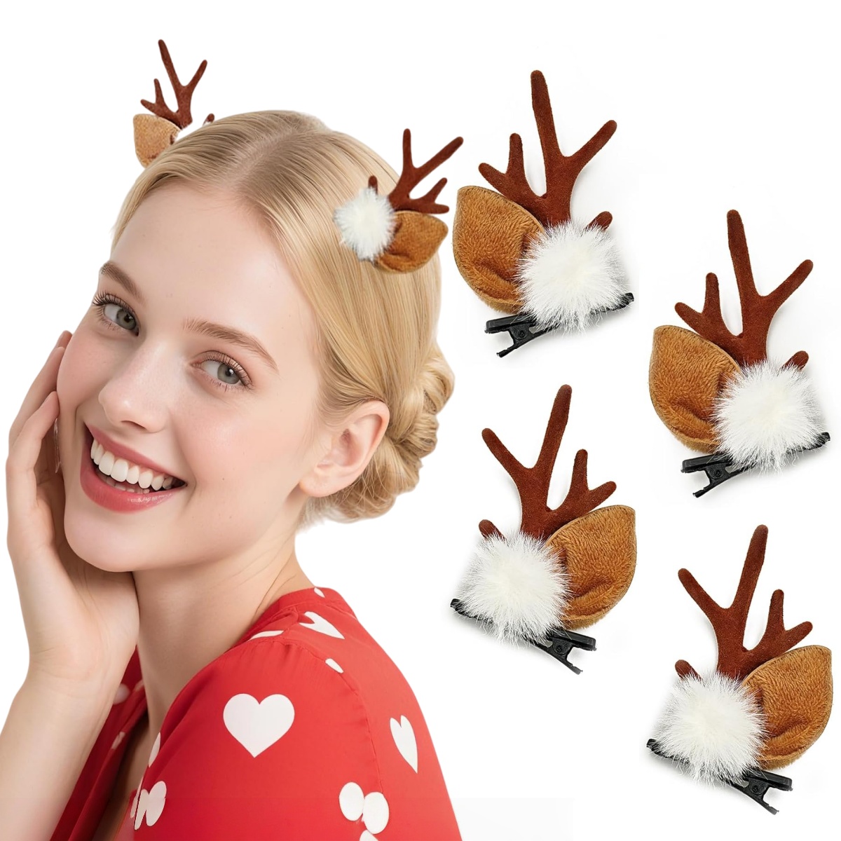 Reindeer Antlers Headband - 1/2 Pares de Tiaras de Chifres