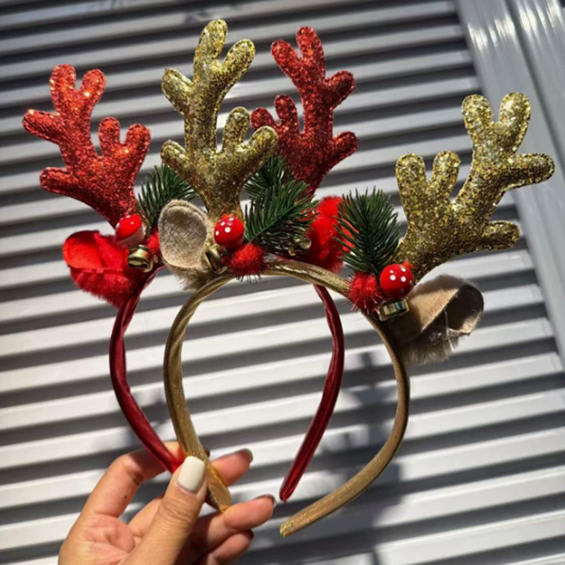 Tiara de Natal com Chifres de  - Reindeer Antlers Headband avaliação e preço
