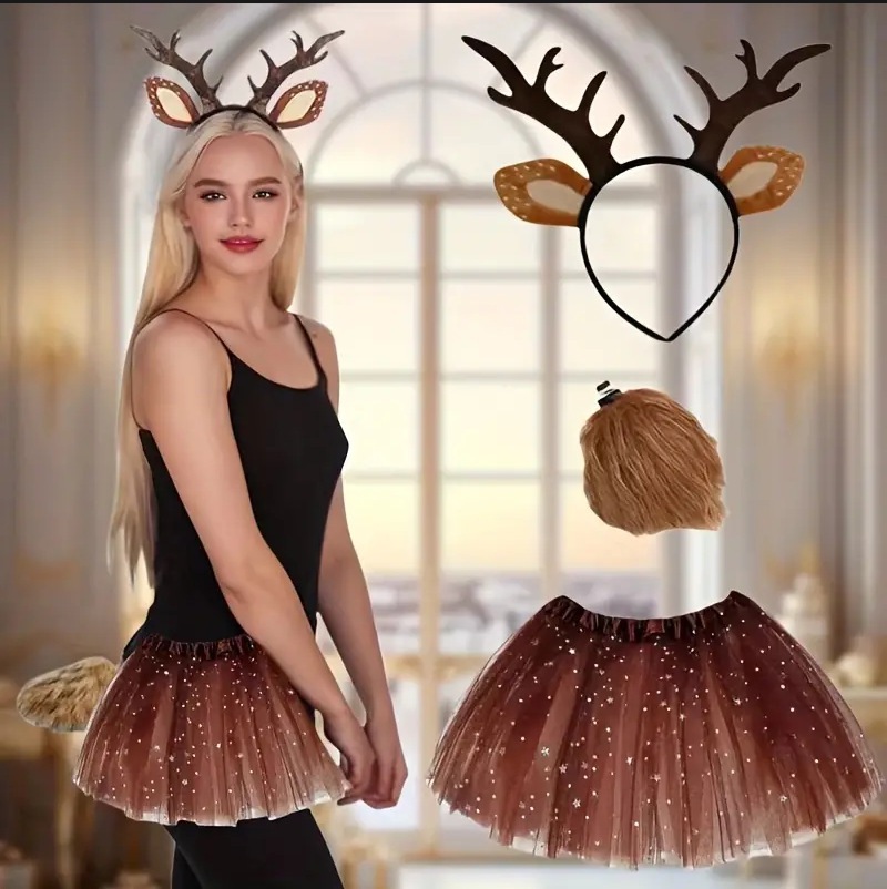 Conjunto de fantasia de rena,  - Reindeer Antlers Headband avaliação e preço