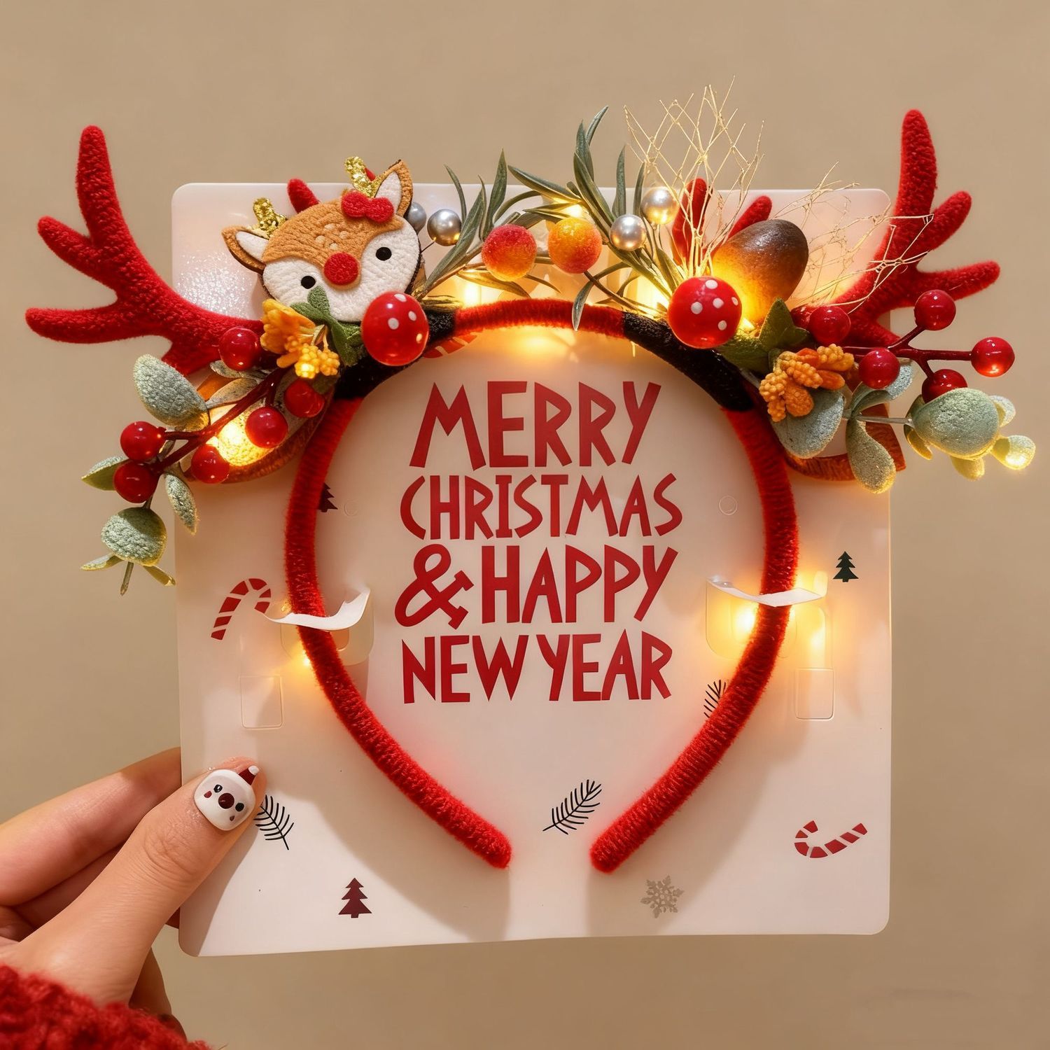 Tiara de Natal com Antenas de  - Reindeer Antlers Headband avaliação e preço