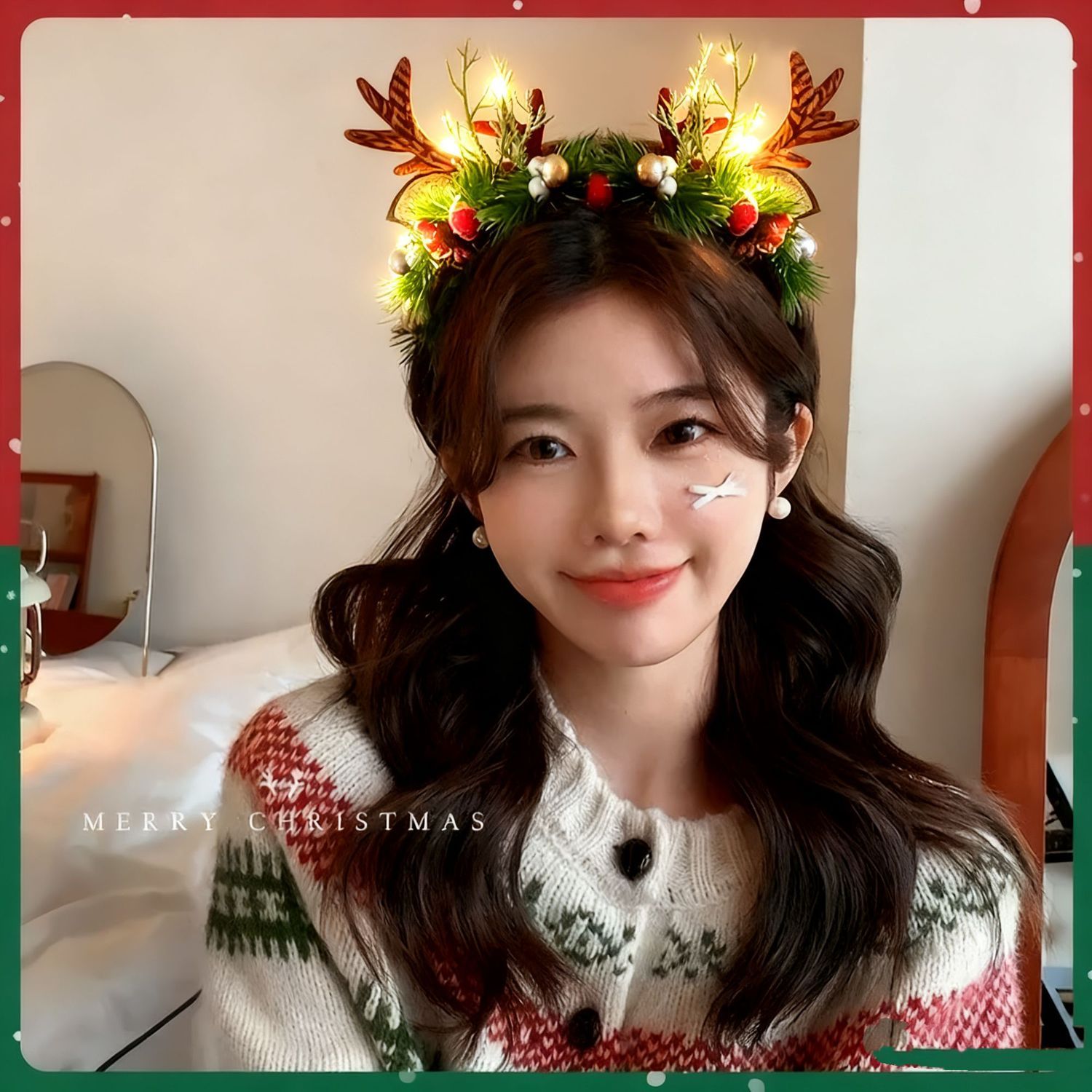 Tiara de Natal com Antenas de  - Reindeer Antlers Headband avaliação e preço