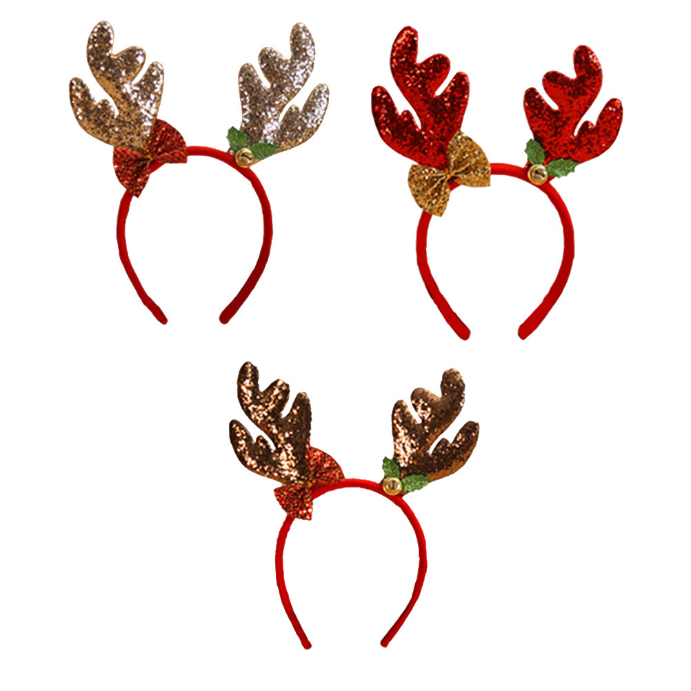 Conjunto de 3 Tiara de Natal c - Reindeer Antlers Headband avaliação e preço